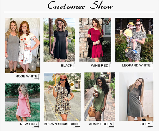 MOLERANI Women's Casual Plain Simple T-Shirt Loose Dress