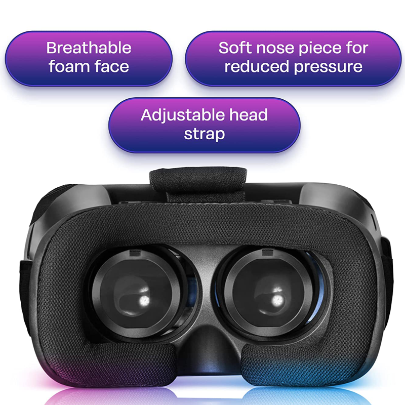 Universal Virtual Reality Headset Compatible with iPhone & Android Phones -Soft & Comfortable New 3D VR Glasses