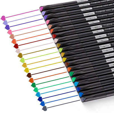 PANDAFLY Colored Journaling Pens, Fine Line Point Drawing Marker Pens for Writing Journaling Planner Coloring Book Sketching Taking Note Calendar Art Projects Office School Supplies, 20 Colors