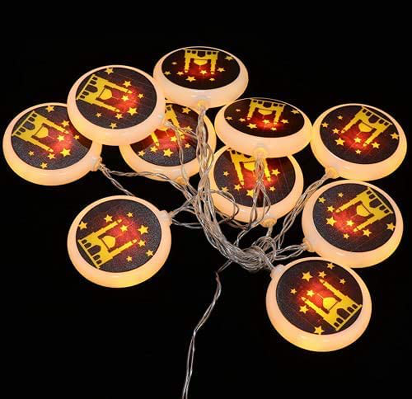 Star String Lights for Eid Decorations, Mubarak Ramadan Moon Lights String ,10 LEDs Battery Operated Islamic Moon Star Lantern Lamp, Eid Ramadan Decorations for Home Outdoor (Church)