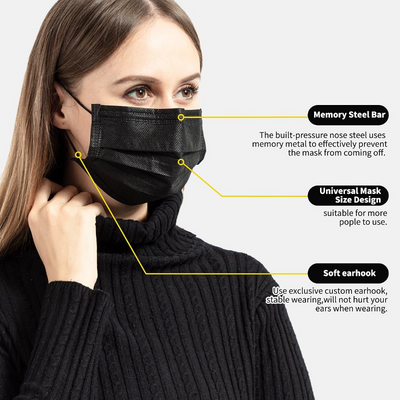 Face Masks - Disposable Face Masks for Men & Women - 3 Layers Protection - Comfortable/Adjustable/Breathable mask