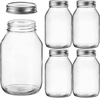 Glass Regular Mouth Mason Jars, Glass Jars with Silver Metal Airtight Lids for Meal Prep, Food Storage, Canning, Drinking, Overnight Oats, Jelly, Dry Food, Spices, Salads, Yogurt (5 Pack) (32 Ounce)