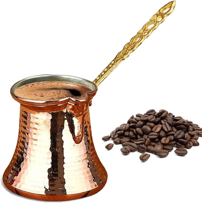 Turkish Coffee Pot, Greek Arabic Coffee Maker, Hammered Copper Coffee Cezve, Small Pot, Stove Top Coffee Maker (one pot)