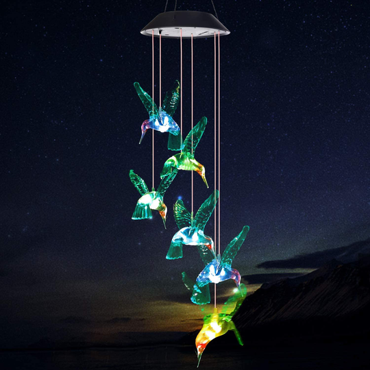 Wind Chime, Solar Hummingbird Wind Chimes Outdoor/Indoor(Gifts for mom/momgrandma Gifts/Birthday Gifts for mom) Outdoor Decor,Yard Decorations ,Memorial Wind Chimes,mom's Best Gifts