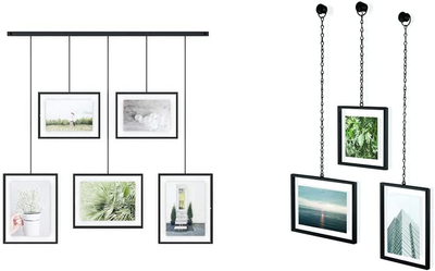Umbra Exhibit Picture Frame Gallery Set Adjustable Collage Display for 5 Photos, Prints, Artwork & More (Holds Two 4 x 6 inch and Three 5 x 7 inch Images), 5 Opening, Black Legacy