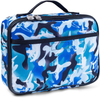 Fenrici Shark Kids Lunch Box for Boys, Girls - Insulated Lunch Bag, Soft Sided Compartments, Spacious, BPA Free, Food Safe, 10.8in x 9.2in x 3.8in (Blue Shark)