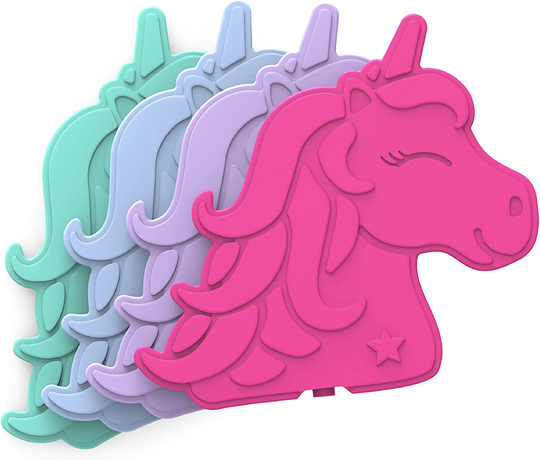 Bentgo Buddies Reusable Ice Packs - Slim Ice Packs for Lunch Boxes, Lunch Bags and Coolers - Multicolored 4 Pack (Unicorn)