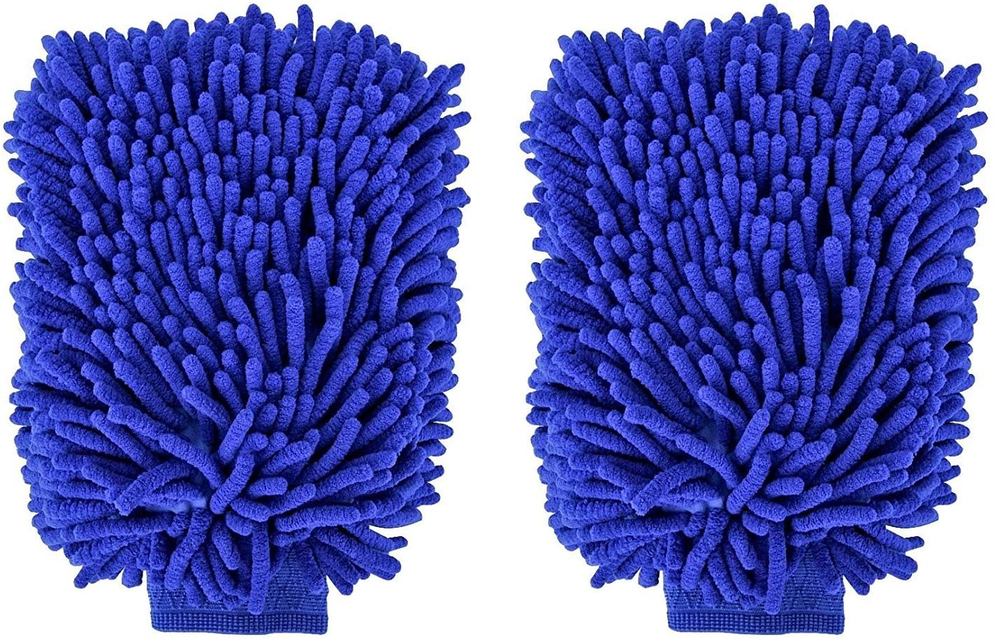 2 Pack Chenille Car Care Wash Mitts 2 Pack - Lint Free - Scratch Free