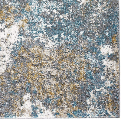 Luxe Weavers Rug – Persian Rugs 6490 Abstract Area Rug – Modern Design, Medium Pile, Blue / Size 4 x 5