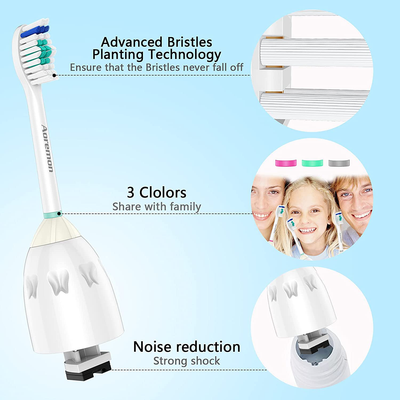 Aoremon Replacement Toothbrush Heads Compatible with Philips sonicare E-Series, 6 Pack Replacement Brush Heads Come with Caps