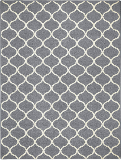 Maples Rugs Rebecca Contemporary Area Rugs for Living Room & Bedroom [Made in USA], 7 x 10, Grey/White