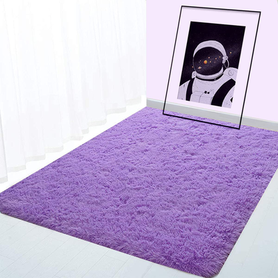 BOYASEN Ultra Soft Indoor Modern Area Rugs Fluffy Living Room Carpets for Children Bedroom Home Decor Nursery Rug (5 x 7 ft, Purple)