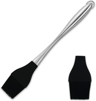 Pastry Brush, Basting Brush, BBQ Brush with Silicone Bristles Head, 11.4 Inch Stainless Steel Hollow Long Handle