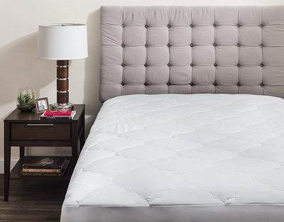 Micropuff Twin XL Mattress Pad Dorm XL Mattress Cover, Ultra Soft Down Alternative Fiber Fill, Twin Extra Long Size 39x80 - Fitted Sheet Stretches to 15 Inches Deep