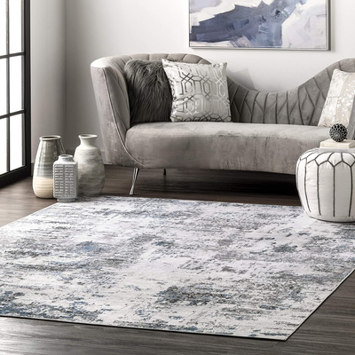 nuLOOM Dali Machine Washable Modern Abstract Area Rug, 4' x 6', Grey