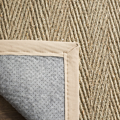 Safavieh Natural Fiber Collection NF115A Border Herringbone Seagrass Runner, 2'6" x 10' , Beige