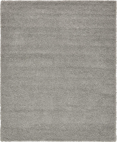 Unique Loom Solo Solid Shag Collection Area Modern Plush Rug Lush & Soft, 2' 6 x 10' 0, Cloud Gray