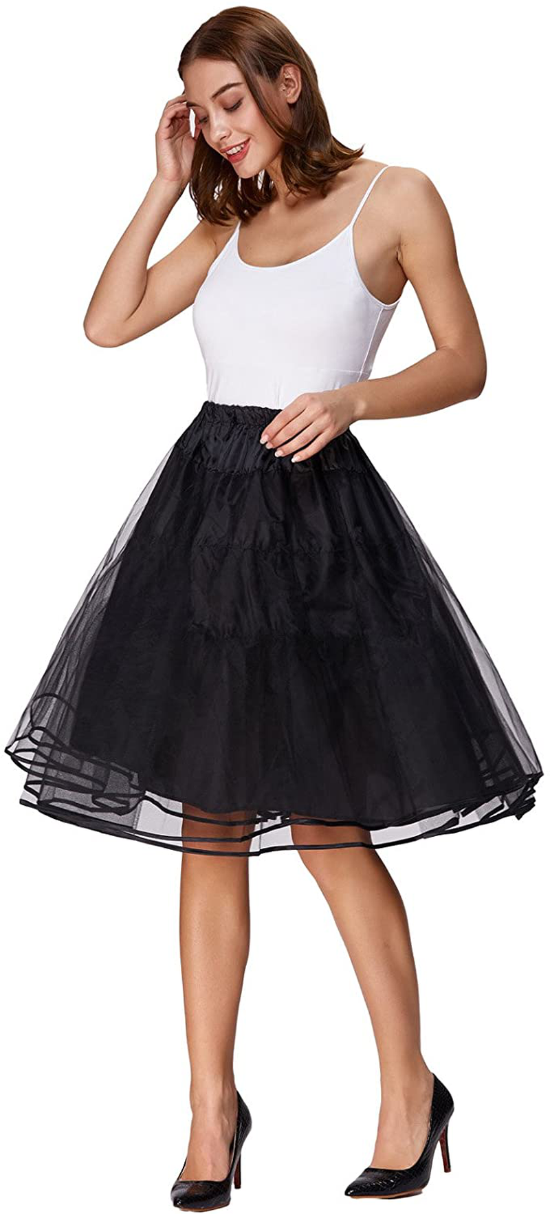 Belle Poque Women's Petticoat Crinoline 50's Christmas Tutu Underskirts (3 Layers)