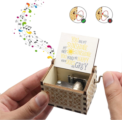 TEBCTW Music Box You are My Sunshine，Music Box Gift Hand Crank Music Box for Birthday/Fathers Day/Mother's Day/Valentine's Day/Wedding Day