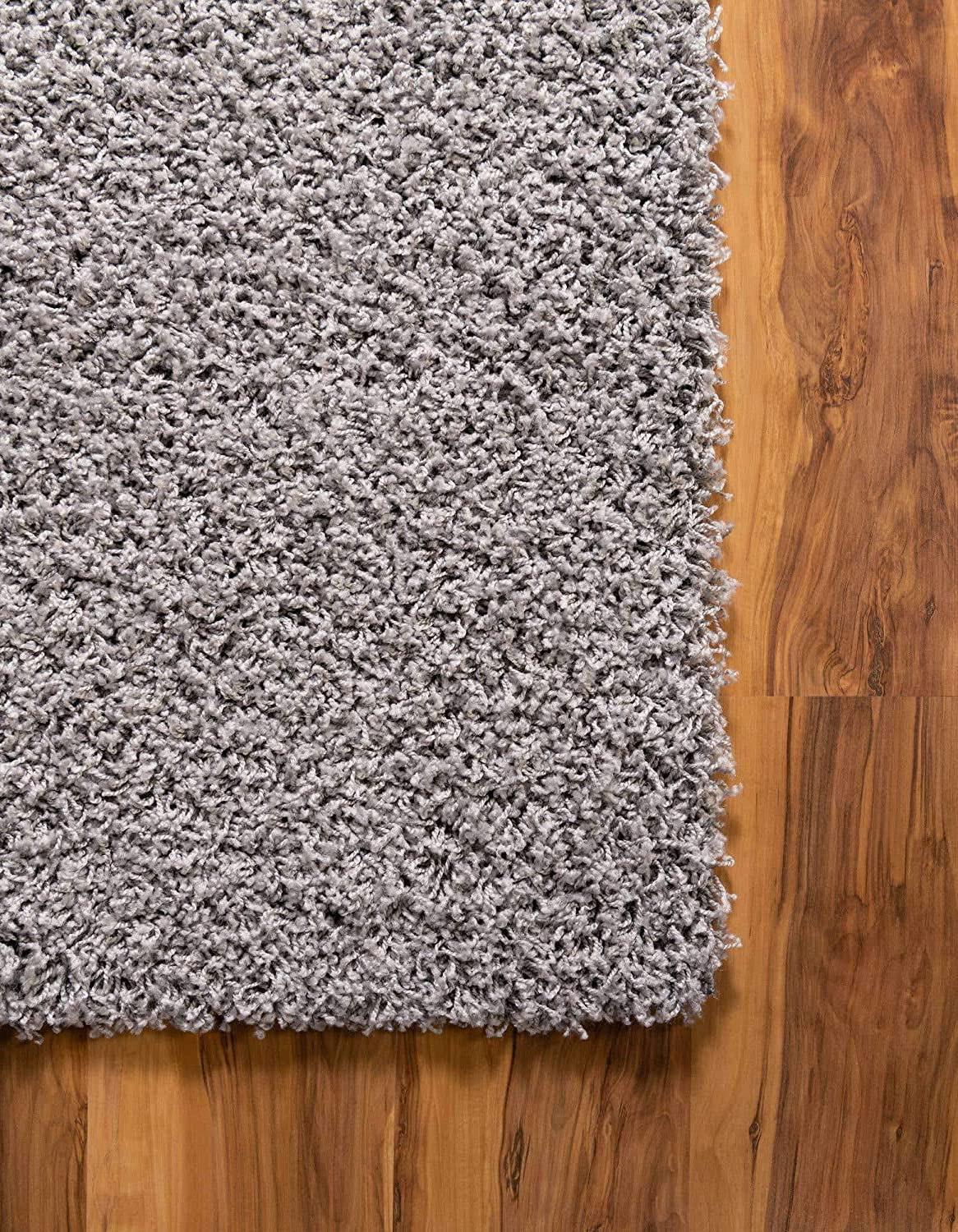 Unique Loom Solo Solid Shag Collection Area Modern Plush Rug Lush & Soft, 3' 3 x 5' 3, Snow White