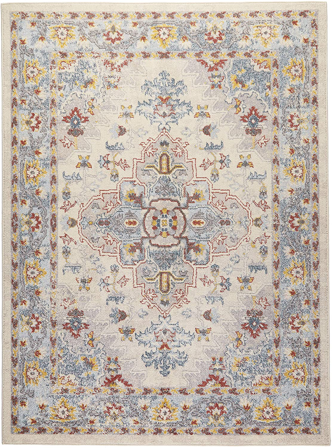 Home Dynamix Venice Loreta Area Rug, 7'10"x10'2" Rectangle, Ivory Blue