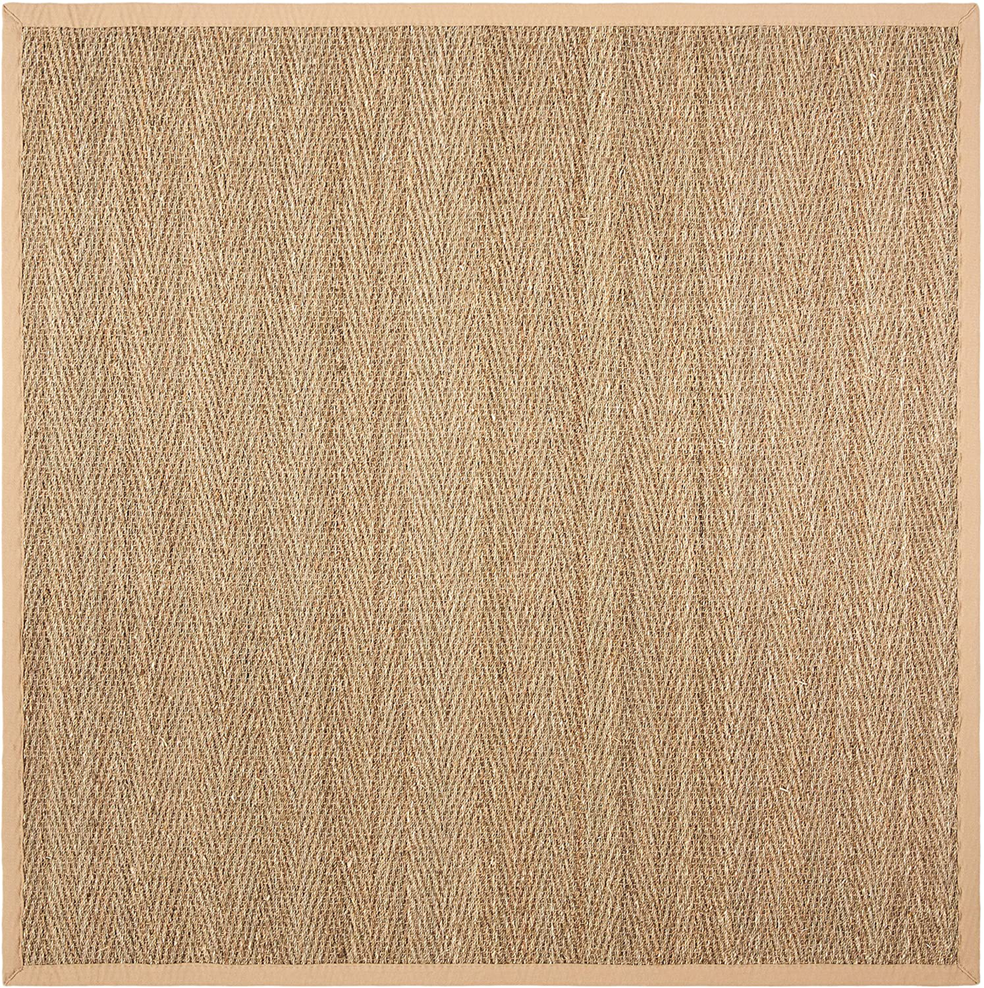 Safavieh Natural Fiber Collection NF115C Border Herringbone Seagrass Area Rug, 4' x 6', Black