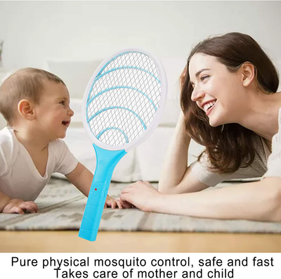 Bug Zapper Electric Fly Swatter Handheld 3000volt Mosquito Fly Killer and Bug Zapper Racket for Indoor and Outdoor Pest Control (Sky Blue)