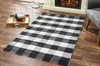 GLAMBURG Cotton Reversible Area Rug 3' x 5' Farmhouse Floor Mat, Handwoven Washable Carpet Checkered Plaid Rug for Front Porch Living Room Kitchen Bedroom - Blue White