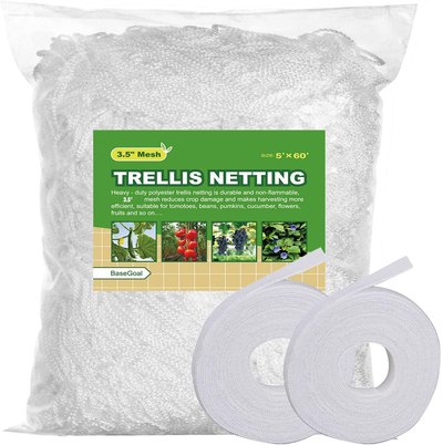 BaseGoal All-Weather Trellis Netting Mesh Plant Garden Vine Growing Flexible String Net