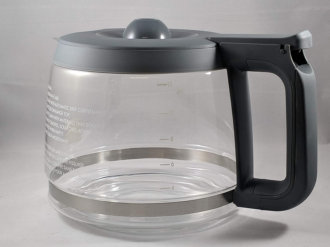 Compatible with Kenmore 100.76772410 Coffee Maker Carafe ONLY (OEM) (Gray Color Handle & Lid)
