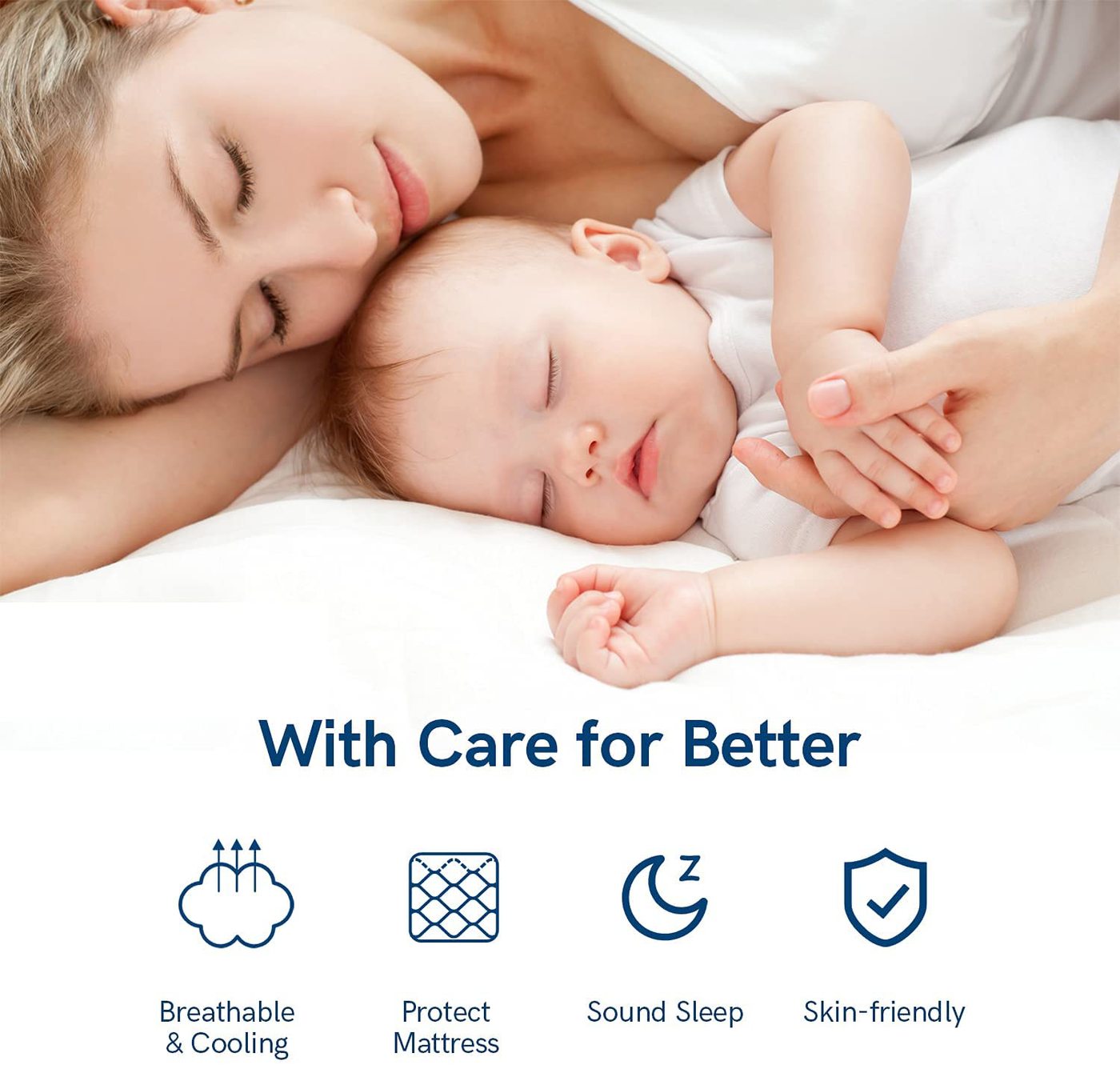 ELEMUSE Twin White Cooling Mattress Topper for Back Pain, Extra Thick Mattress pad Cover, Plush Soft Pillowtop with Elastic Deep Pocket, Overfilled Down Alternative Filling