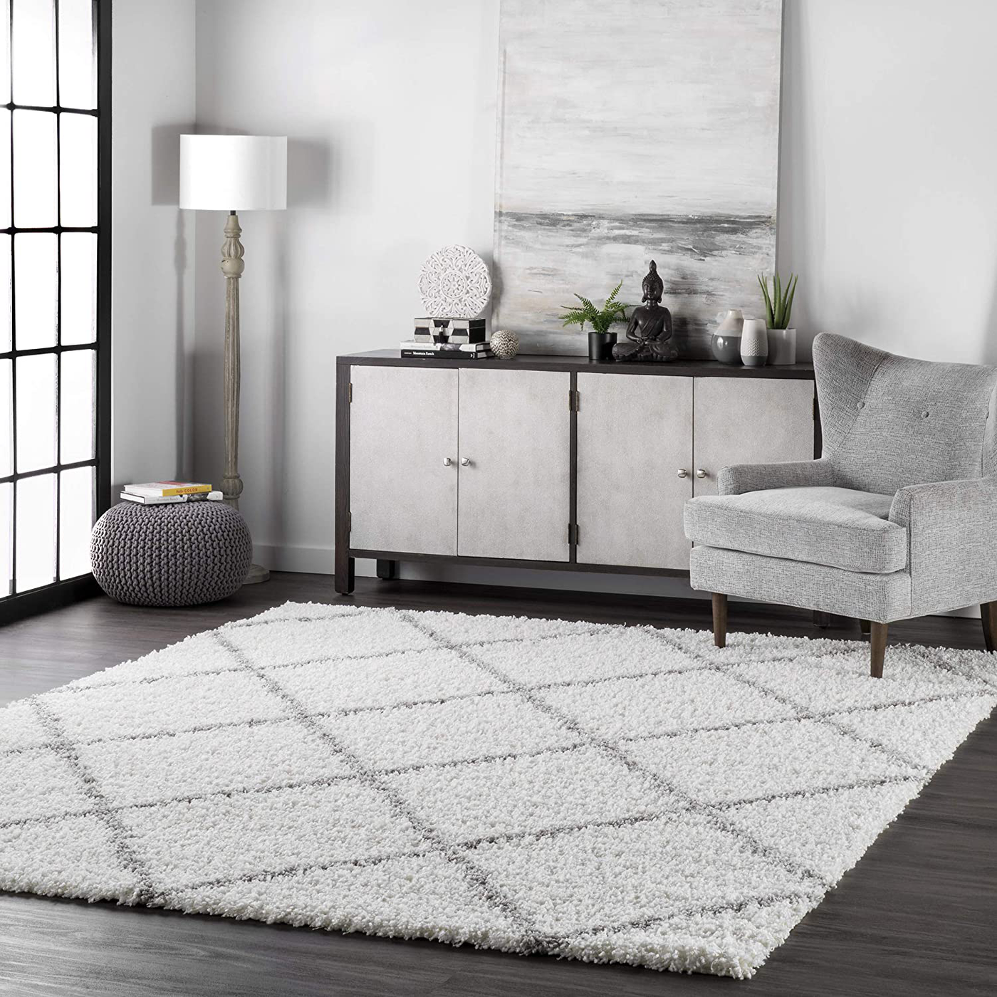 nuLOOM Tess Cozy Soft & Plush Modern Area Rug, 4' x 6' Oval, White