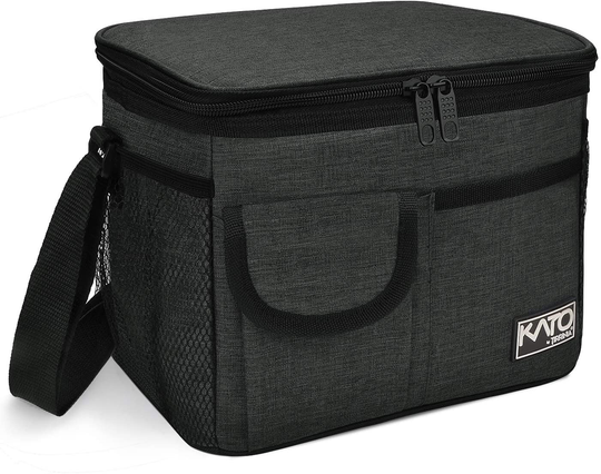 Insulated Lunch Box for Women Men, Leakproof Thermal Reusable Lunch Bag with 4 Pockets for Adult & Kids, Lunch Bag Cooler Tote for Office Work by Tirrinia, Black