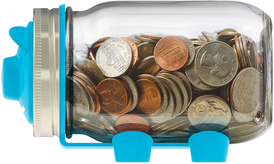 Jarware Piggy Bank Lid for Regular Mouth Mason Jars, Pink