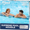 Aqua LEISURE Deluxe Oversized 5’ Foot Pool Noodle, Pool Noodle Float, Luxury Fabric, Heavy Duty, Blue/White Fern (AZL20340)