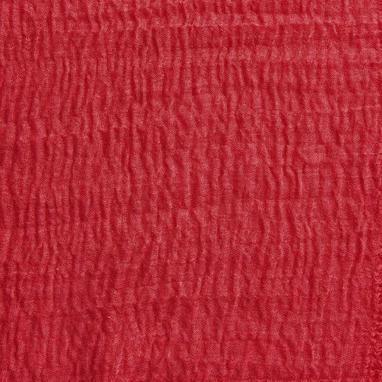 Summer Cotton Blend Crinkle Vintage Soft Scarf with Fringed Edges 35" × 70"