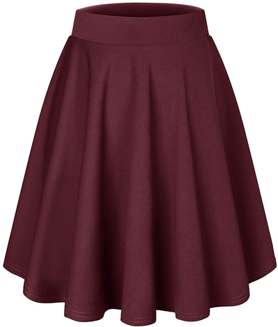 DRESSTELLS Skirt for Women Mini Skirts Versatile A-line Basic Stretchy Flared Skater Skirt