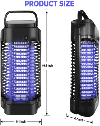 Bug Zapper - Powerful Electric Mosquito Zapper Fly Killer for Outdoor and Indoor - 4200V Metal Mesh, Insect Fly Trap Indoor Mosquito Killer for Home, Garden, Patio, Backyard