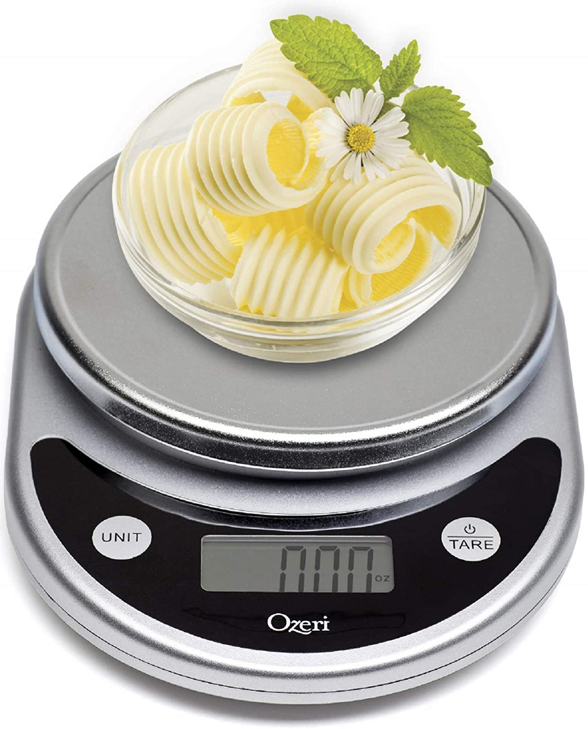 Ozeri ZK14-AB Pronto Digital Multifunction Kitchen and Food Scale, Standard, Silver On Black