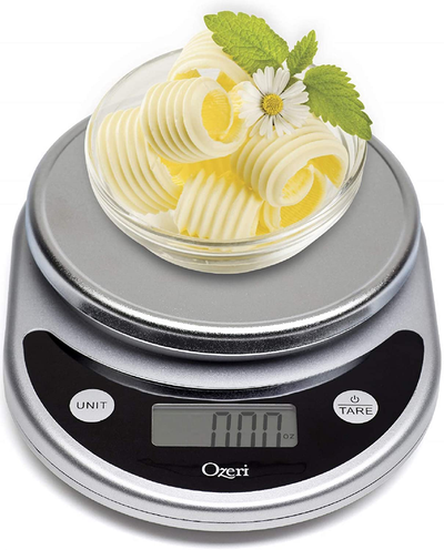 Ozeri ZK14-AB Pronto Digital Multifunction Kitchen and Food Scale, Standard, Silver On Black