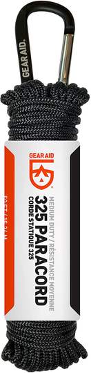 GEAR AID 325 Paracord and Carabiner, Utility Cord for Camping and Hiking