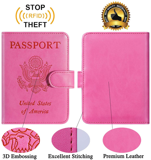 Passport Holder Cover Wallet RFID Blocking Leather Card Case Travel Accessories for Women Men