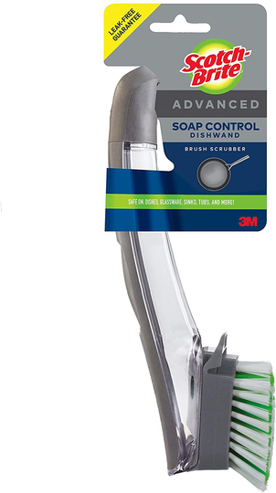 Scotch-Brite Advanced Soap Control Dishwand Brush, Easy On Hands, Antimicrobial, Long Lasting and Reusable