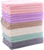 24 Pack Kitchen Dishcloths - Does Not Shed Fluff - No Odor Reusable Dish Towels, Premium Dish Cloths, Super Absorbent Coral Fleece Cleaning Cloths, Nonstick Oil Washable Fast Drying (Aquamarine)