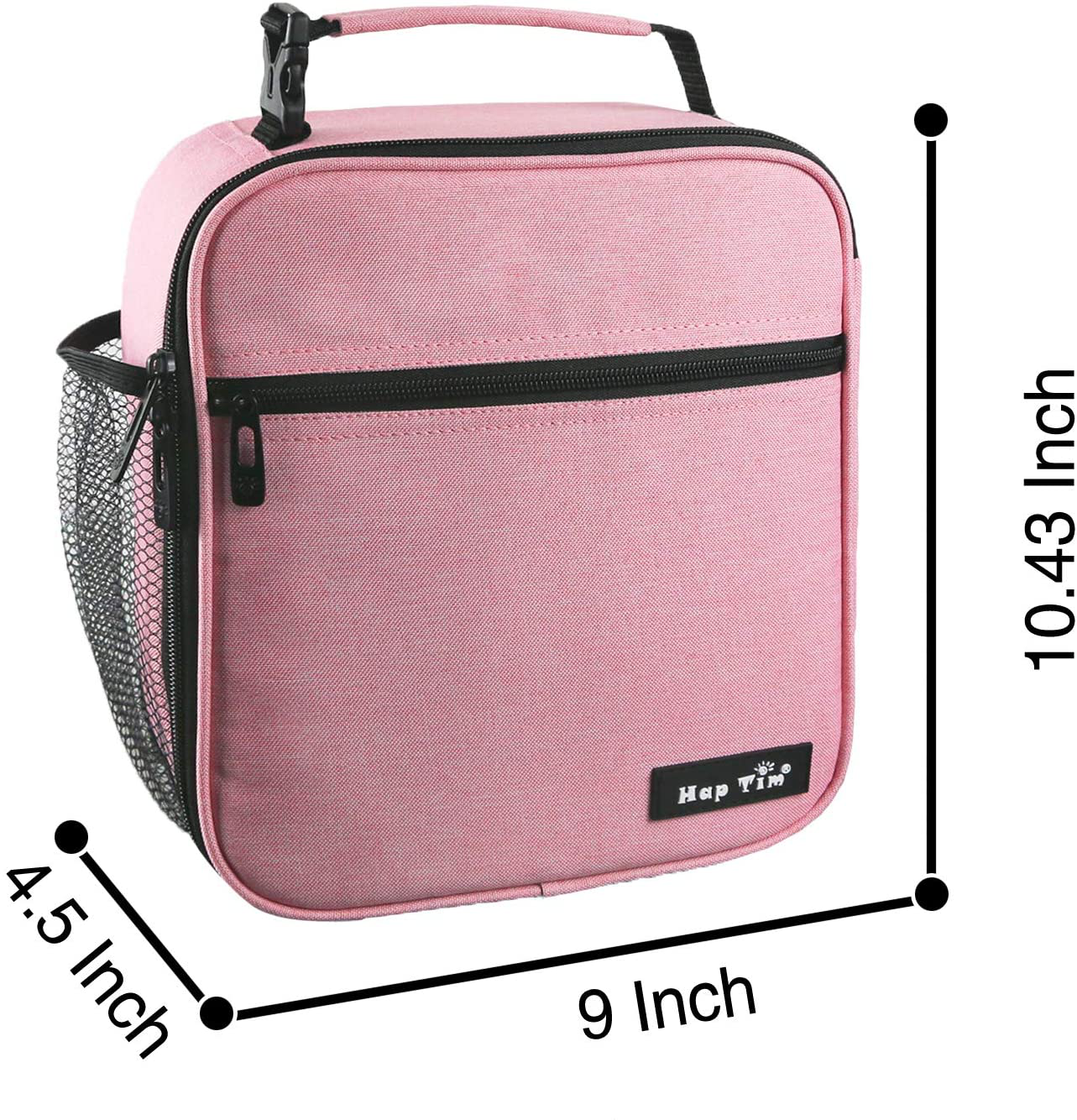 Hap Tim Insulated Lunch Bag for Women,Reusable Lunch Box for Girls,Spacious Lunchbox Adult Cooler Bag Pink (18654-PK)