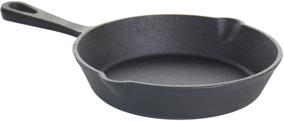 MegaChef Skillet Trio Pre-Seasoned Cast Iron Cookware Set, 3 Piece, Black