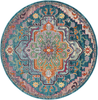 Safavieh Crystal Collection CRS501K Boho Chic Oriental Medallion Distressed Non-Shedding Living Room Bedroom Accent Area Rug, 4' x 6', Orange / Teal