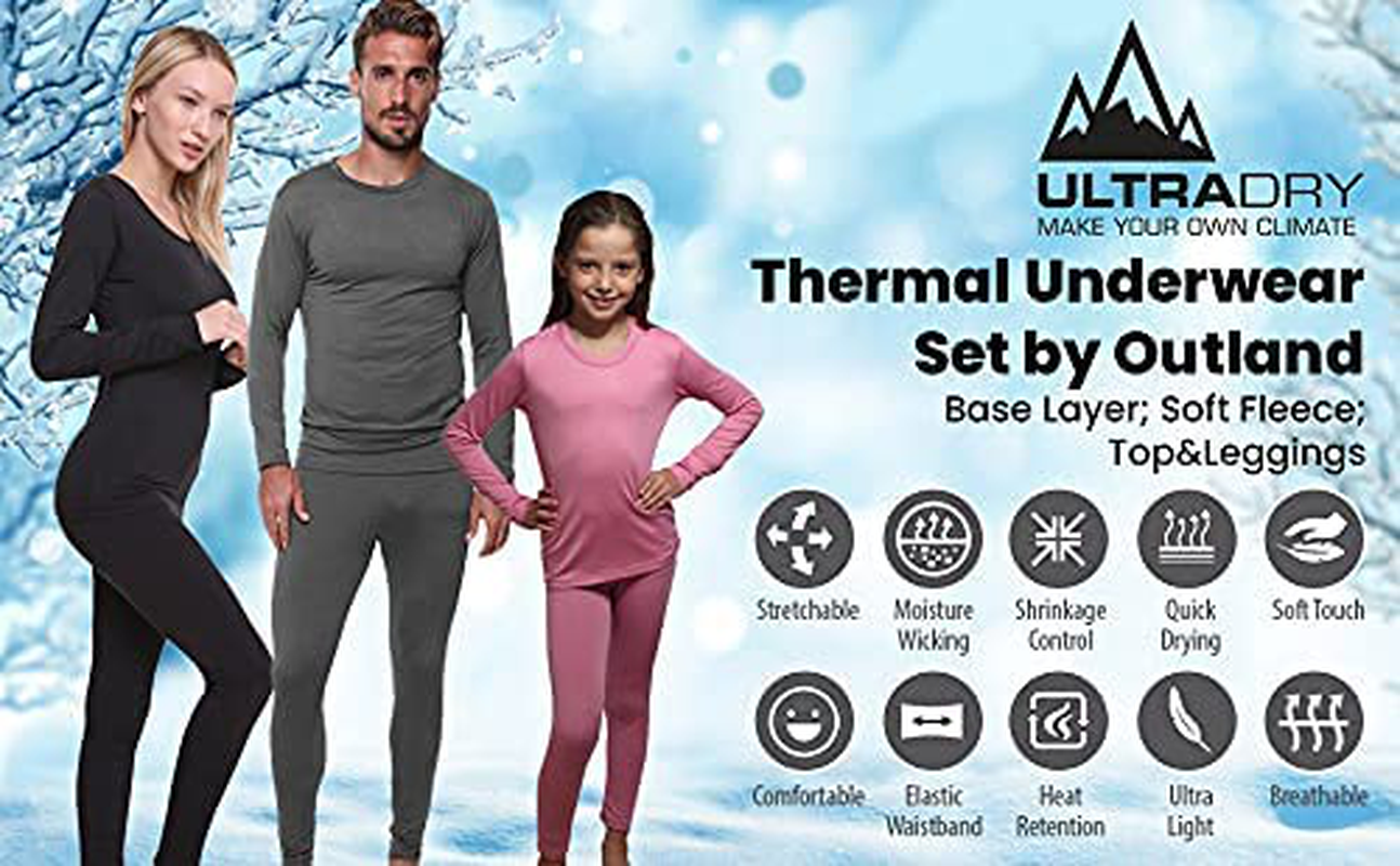 Women Thermal Underwear Base Layer Leggings with Soft Fleece; Ladies Lightweight Long Johns