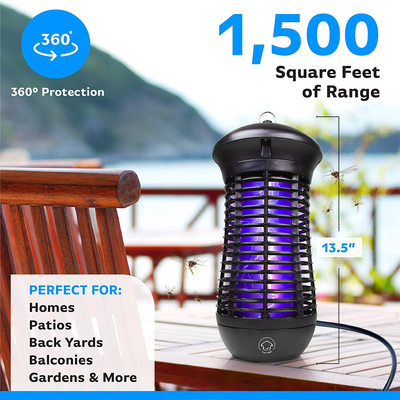 Livin’ Well Bug Zapper - 4000V High Powered Electric Mosquito Zapper, Fly, Mosquito Trap with 1,500 Sq. Feet Range and 18W UVA Mosquito Killer Bulb