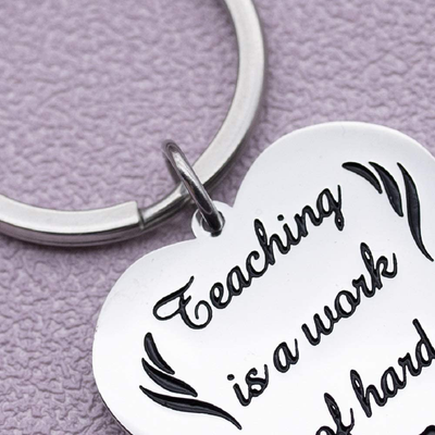 Teacher Appreciation Gifts Teacher keychain Women Men Teaching is A Work of Heart Graduation Back to School Thank You Teacher Day